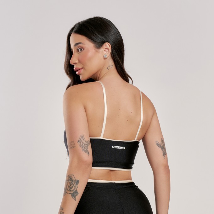 Top Bicolor Preto com Off White