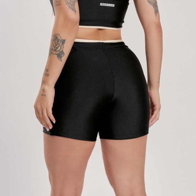 Short Bicolor Preto com Off White