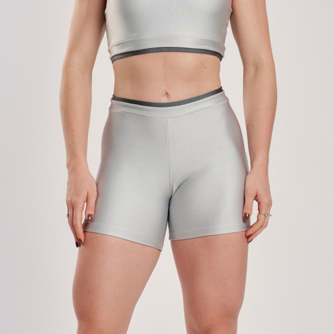 Short Bicolor Prata com Cinza