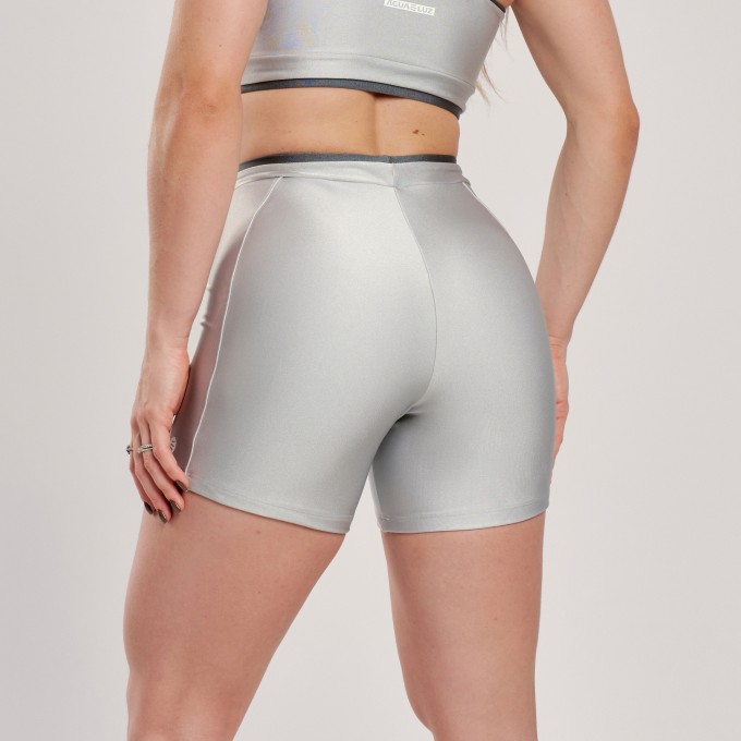 Short Bicolor Prata com Cinza